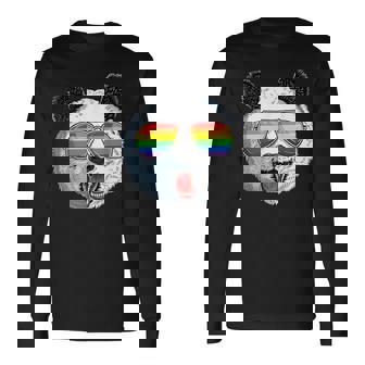 パンダ ゲイプライド Lgbt レインボーフラッグ サングラス Lgbtqギフト 長袖Tシャツ - Kawaiitshirt
