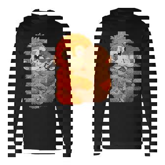 パンチくんとぬいぐるみ パンチザモンキー ニホンザル 長袖Tシャツ - Kawaiitshirt