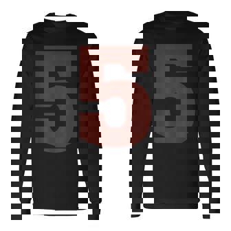 ビッグマルーン カラー ダークレッド ナンバー5 5 長袖Tシャツ - Kawaiitshirt