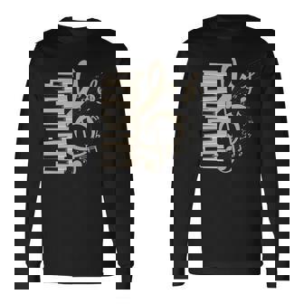 ピアノ音部記号 音楽ギフト ト音記号 ピアノ 長袖tシャツ 長袖Tシャツ - Kawaiitshirt