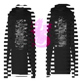 ピンクファンタジー ドラゴンと星 長袖tシャツ 長袖Tシャツ - Kawaiitshirt