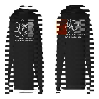 ピース、ラブカリンバレトロカリンバラバー 長袖Tシャツ - Kawaiitshirt