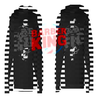 ファニー バーバー キング ヘアスタイリスト ヘアドレッサー バーバーショップ ポール 長袖Tシャツ - Kawaiitshirt