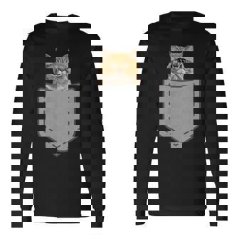 ファニーエキゾチックショートヘア猫 長袖Tシャツ - Kawaiitshirt