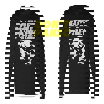 ファンアート ヒッチカーの銀河ガイド ドントパニック 長袖Tシャツ - Kawaiitshirt