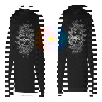 フィリピンの遺産 ヴィンテージ フィリピン国旗 アート ピース 長袖Tシャツ - Kawaiitshirt