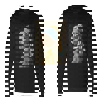 フェルメール【真珠の耳飾りの少女】贈り物 ギフト 長袖Tシャツ - Kawaiitshirt