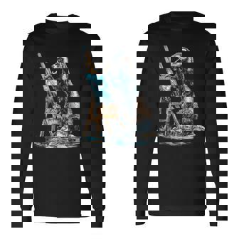 フェレット 自然 絵画 動物 モチーフ アートワーク フェレット 長袖Tシャツ - Kawaiitshirt