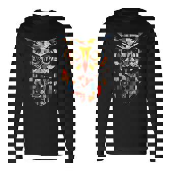 フクロウの恋人のアートワーク 長袖Tシャツ - Kawaiitshirt