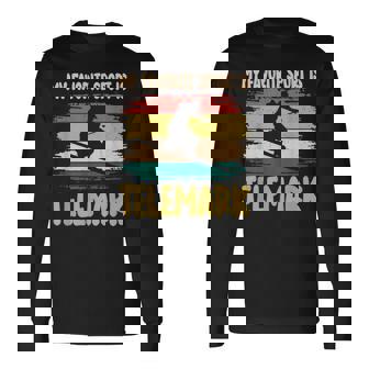 フリーヒールスキー 好きなスポーツはテレマークスキー スキーヤー 長袖Tシャツ - Kawaiitshirt