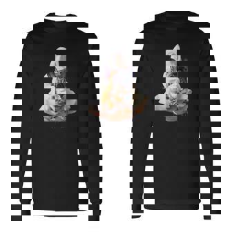 フレンチブルドッグ 犬 アイスクリームを食べる犬 面白い かわいい 長袖Tシャツ - Kawaiitshirt