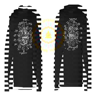 ブッダ ゴータマ マインドフルネス 平和 愛 優しさ 瞑想 長袖Tシャツ - Kawaiitshirt