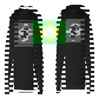 ブラジル レディース メンズ キッズ 左胸 ブラジル国旗 長袖Tシャツ - Kawaiitshirt