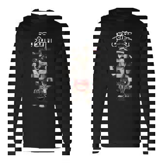 ブラック柴犬 ムエタイ キックボクシングチャンピオン 長袖Tシャツ - Kawaiitshirt