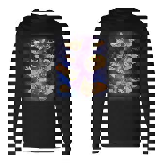 ブリトー猫とタコスキャット 宇宙 ギャラクシー ミーム タコキャット 愚かな 長袖Tシャツ - Kawaiitshirt