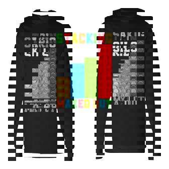 ブロックブロック-積み重ねスキルの最大化 長袖Tシャツ - Kawaiitshirt