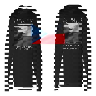 プラハtシャツ 素敵なチェコ共和国の国旗 お土産 長袖Tシャツ - Kawaiitshirt