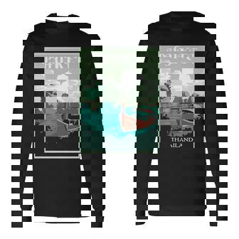 プーケット ロングテール ボート サムイ島 タイ 微笑みの国 バンコク お土産 旅行の贈り物 休暇 ビーチ パッタイ 長袖tシャツ 長袖Tシャツ - Kawaiitshirt