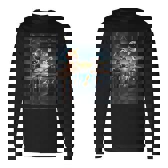 プードルとチワワのユニークなイカ釣りデザイン 長袖Tシャツ - Kawaiitshirt