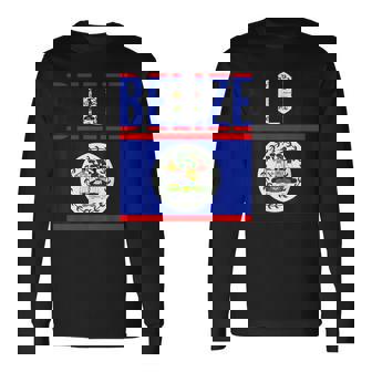 ベリーズ ベリーズの国旗 長袖Tシャツ - Kawaiitshirt