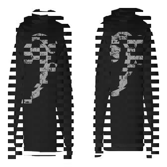 ベースト音記号ヴィンテージグレー ベースシスト低音プレーヤー 長袖tシャツ 長袖Tシャツ - Kawaiitshirt