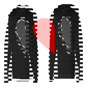 ペア ハート 親子 恋人（Left 左）（ビューティフルライフ）半分 コーデ リンク ルック かわいい 長袖Tシャツ - Kawaiitshirt