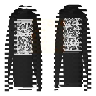 ペトログリフロックの彫刻ネイティブアメリカン 長袖Tシャツ - Kawaiitshirt