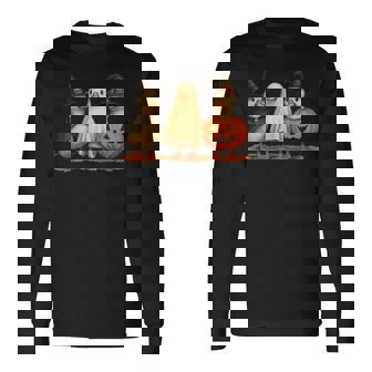 ペンギン 魔女 ゴースト パンプキン トリオ ハロウィン 楽しい 長袖tシャツ 長袖Tシャツ - Kawaiitshirt