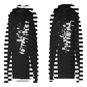 ボストンテリア ピアノ ピアニスト 犬好き 長袖Tシャツ - Kawaiitshirt