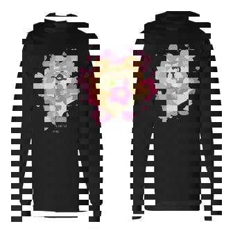 ボンレス犬とボンレス猫 桜 ボンレス犬 長袖Tシャツ - Kawaiitshirt