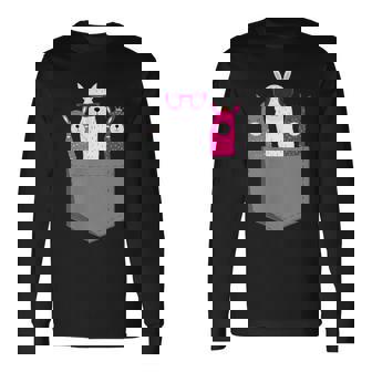 ポケット、アルパカ、ラマのアルパカ。 長袖Tシャツ - Kawaiitshirt