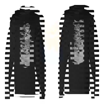 ポケットに入ったノルウェージャンフォレストキャット 長袖Tシャツ - Kawaiitshirt