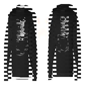 ポケットチンチラ、ポケットに面白いチンチラ 長袖Tシャツ - Kawaiitshirt