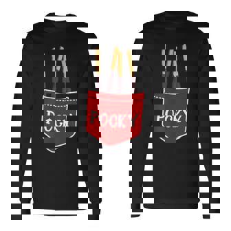 ポッキーポケット チョコレート ジャパン デザート 楽しいギフト 長袖Tシャツ - Kawaiitshirt