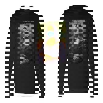 マスク付きモナリザ面白い有名な絵画検疫 長袖Tシャツ - Kawaiitshirt