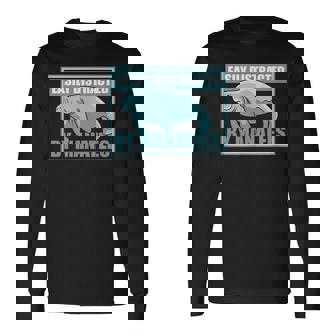 マナティーに気を取られる かわいいマナティー 面白い 海の動物 長袖Tシャツ - Kawaiitshirt