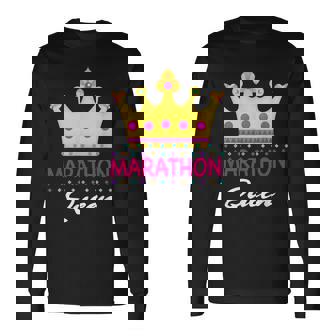 マラソン クイーン ランナー ランニング マラソン 好き 面白い 長袖Tシャツ - Kawaiitshirt