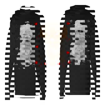 マルチーズ 犬 オーナー ラバー デザイン 子犬 ハート デザイン 長袖Tシャツ - Kawaiitshirt