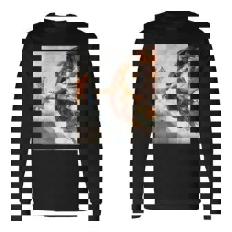 ミケランジェロの愉快な創作猫ミーム。 長袖Tシャツ - Kawaiitshirt