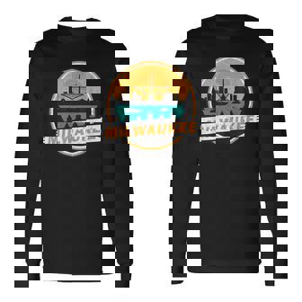 ミルウォーキー スカイライン ランドマーク ミルウォーキー ベイ ヴィンテージ 長袖Tシャツ - Kawaiitshirt
