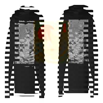 メインクーン 猫 ヴィンテージ ラーメン 和麺 長袖Tシャツ - Kawaiitshirt