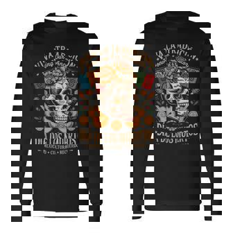 メキシコの遺産 ディア・デ・ロス・ムエルトス・カラベラ 長袖Tシャツ - Kawaiitshirt