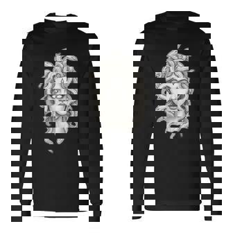 メデューサ ゴシック 女神 蛇 タトゥー 長袖Tシャツ - Kawaiitshirt