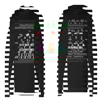 メレカリキマカハワイアンクリスマスウクレレ醜いデザインシャツ 長袖Tシャツ - Kawaiitshirt