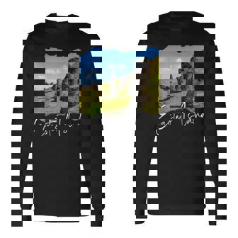 モアイ像 イースター島 ラパヌイ 長袖Tシャツ - Kawaiitshirt