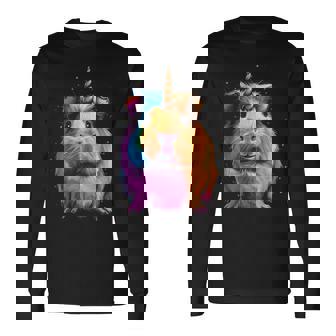 モルモット ユニコーン ギニコーン 面白い ペット モルモット好き 長袖tシャツ 長袖Tシャツ - Kawaiitshirt