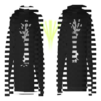 ユーモアリークミニマリスト野菜シンプルなネギ 長袖Tシャツ - Kawaiitshirt