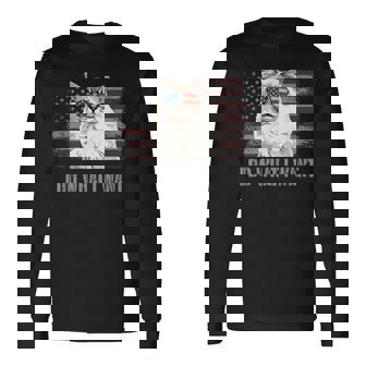 ラグドールキャット I Do What I Want Retro Usa おもしろ猫 長袖Tシャツ - Kawaiitshirt