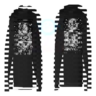 ラッコ マーチ カワウソ ハウリング 月 ヴィンテージ ラッコ 長袖Tシャツ - Kawaiitshirt