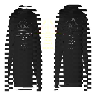 ランウェイ ナイトビュー 航空 空港 ライト 長袖Tシャツ - Kawaiitshirt